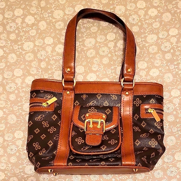 Brown and Caramel Designer Shoulder Bag - Picture 14 of 14